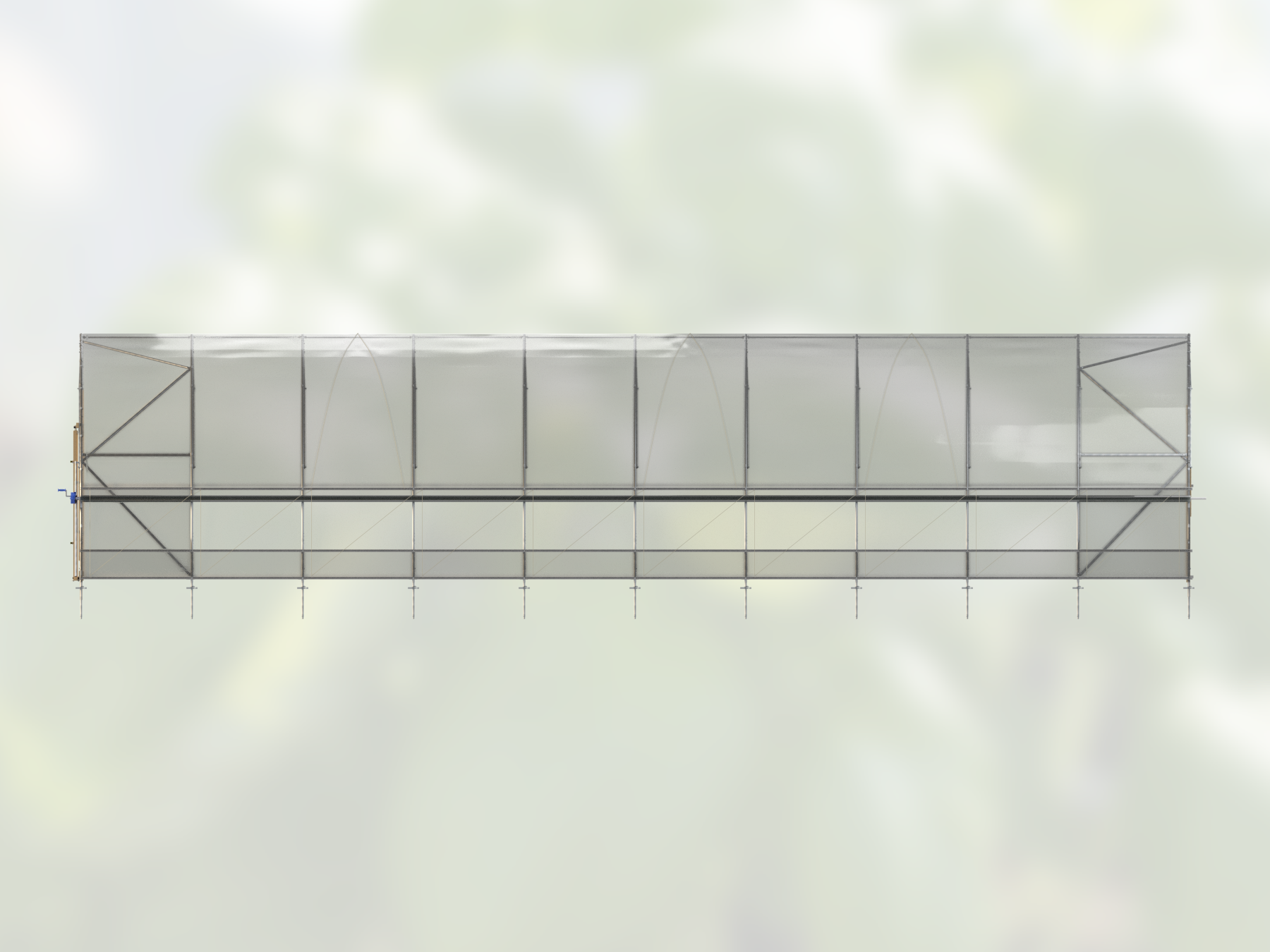 Leva 6,2 × 15 m – vy från långsidan